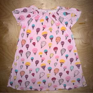 Garnet Hill Kids size 12 14 XL Pink Organic Cotton Pj Nightgown Hot Air Balloons